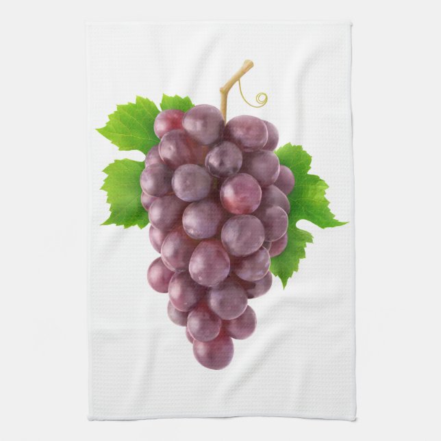 Red grapes kitchen towel (Vertical)