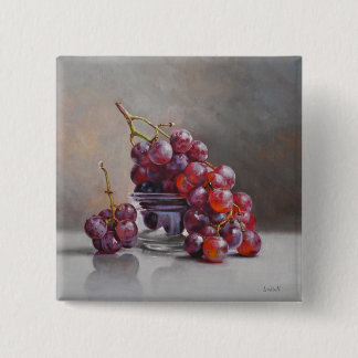 Red Grapes Still Life - from Original Oil Painting 2 Inch Square Button