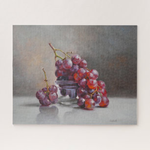 Red Grapes Still Life - from Original Oil Painting Jigsaw Puzzle