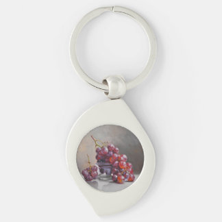 Red Grapes Still Life - from Original Oil Painting Keychain
