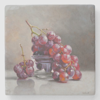 Red Grapes Still Life - from Original Oil Painting Stone Coaster