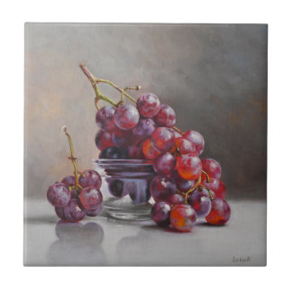 Red Grapes Still Life - from Original Oil Painting Tile