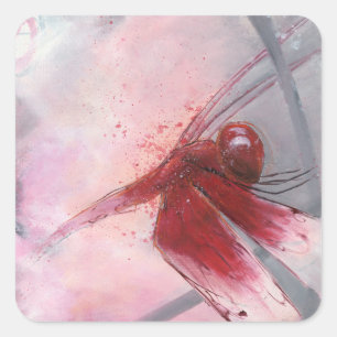 Red Grasshawk Square Sticker