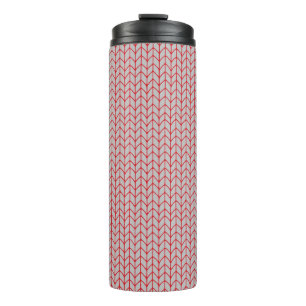 RED GRAY KNIT Thermal Tumbler