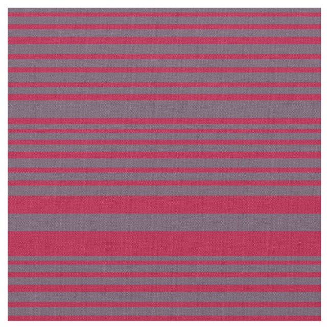 Red Gray Stripes Fabric (Close Up)