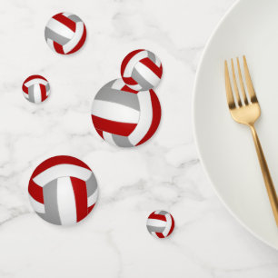 red gray volleyball team colors sports party confetti