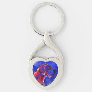Red Great Dane Keychain