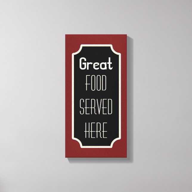 Red Great Food Sign Canvas (Front)