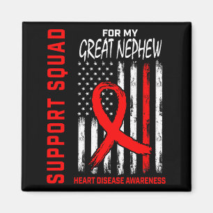 Red Great Nephew Heart Disease Awareness Flag Back Magnet