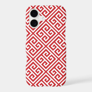 Red Greek Key Pattern