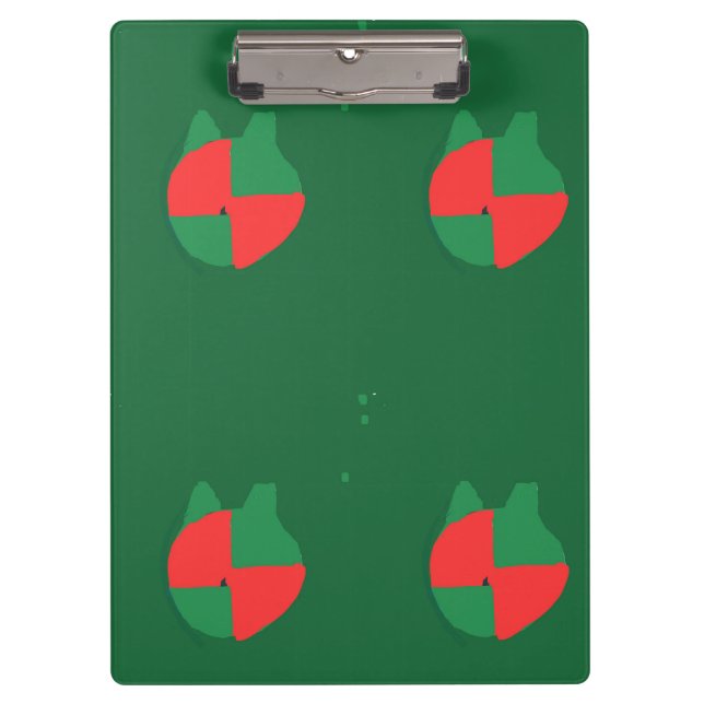 Red Green Abstract Clipboard (Front)