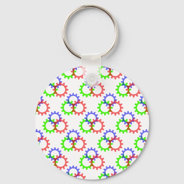 Red, Green and Blue Gears Keychain (Front)