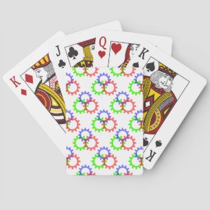 Red, Green and Blue Gears Playing Cards