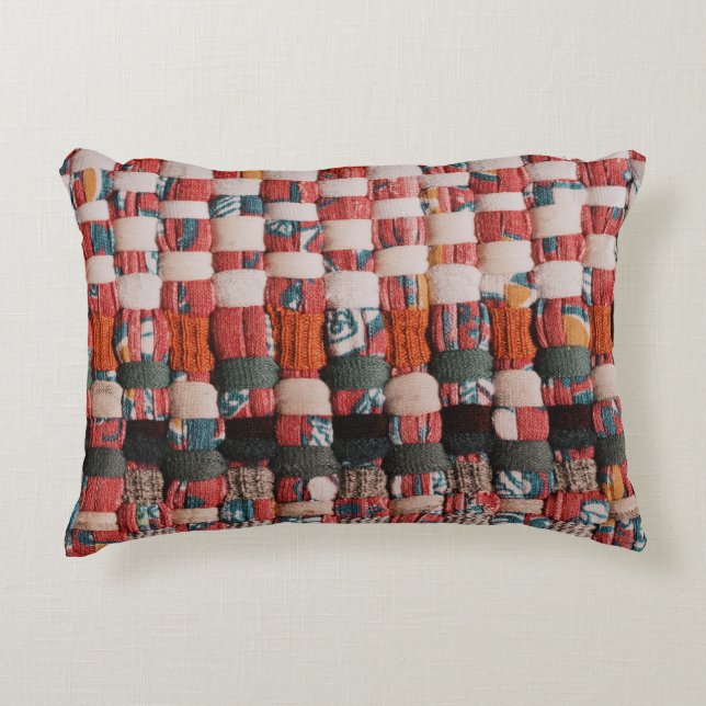 RED GREEN AND BLUE TEXTILE ACCENT PILLOW (Front)