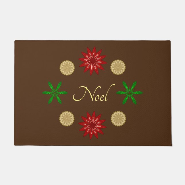 Red Green and Gold Noel Doormat (Front)