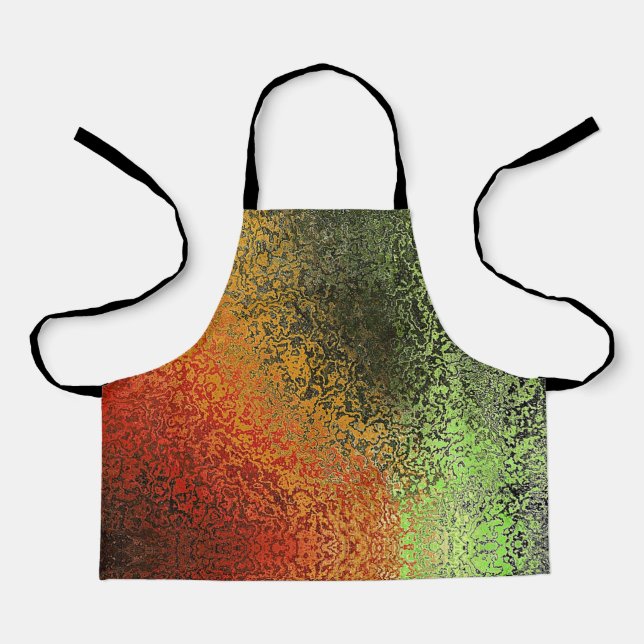 Red Green And Gold Pattern  Apron (Front)