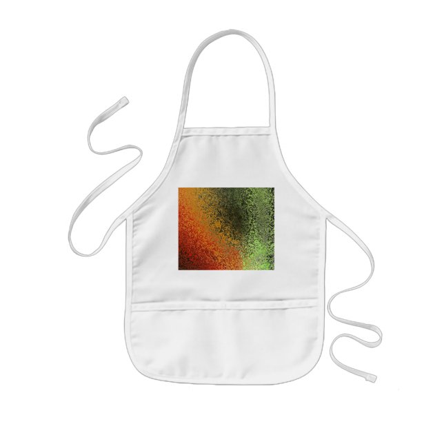 Red Green And Gold Pattern  Kids Apron (Front)