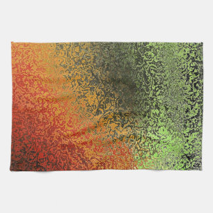Red Green And Gold Pattern Kitchen Towel