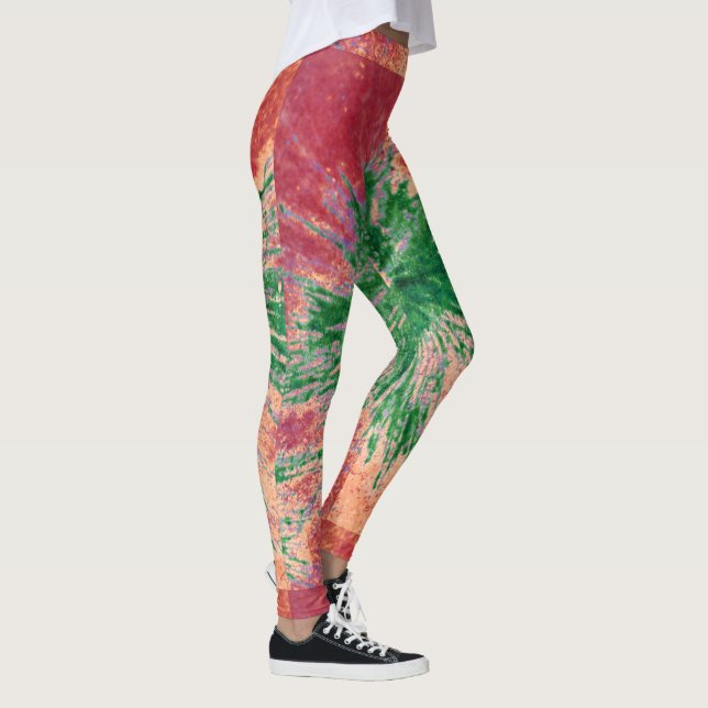 Red, Green and Orange Paint Splatter Leggings (Right)
