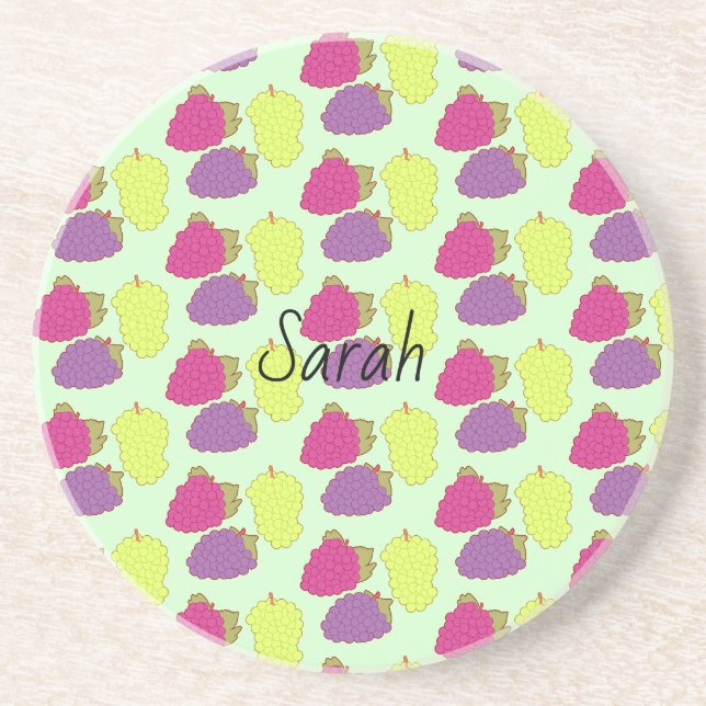 Red,Green And Purple Grapes Coaster (Front)
