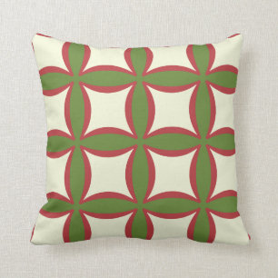 Red, Green And Tan Pattern Toss Pillows 132