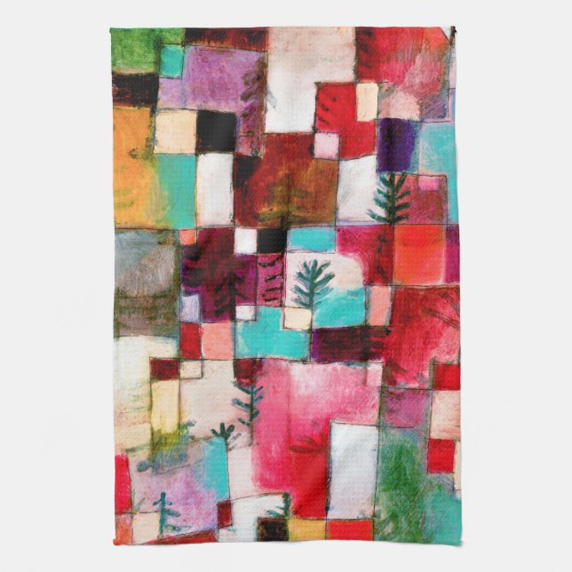 Red Green and Violet, Paul Klee Kitchen Towel (Vertical)