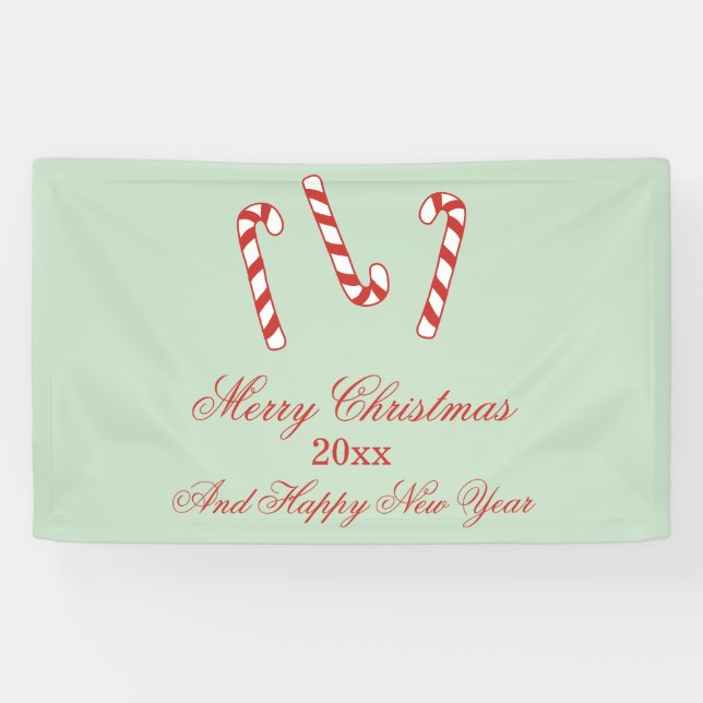 Red, Green and White Candy Canes Christmas   Banner (Horizontal)