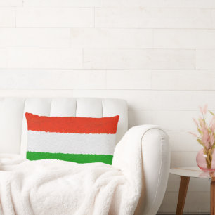 Red, Green and White Cement Stripes Accent Pillow