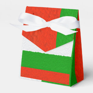 Red, Green and White Cement Stripes Favor Box