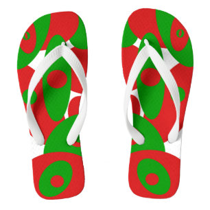 Red, Green and White Orbs   Flip Flops