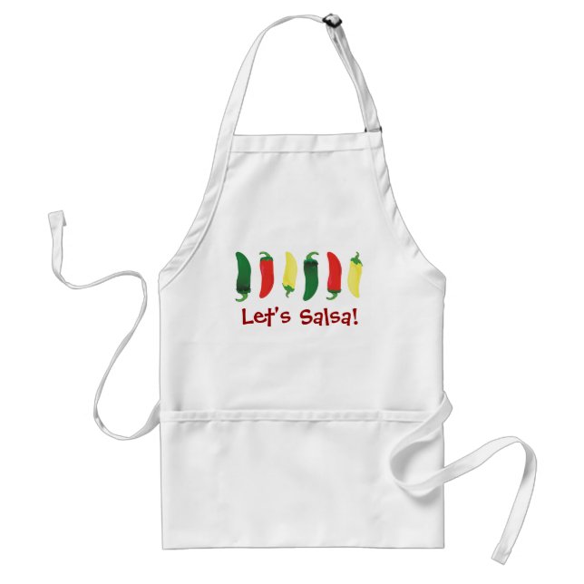Red Green and Yellow Hot Salsa Chili Peppers Standard Apron (Front)