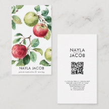 Red Green Apple Fruit Pattern Watercolor Rustic