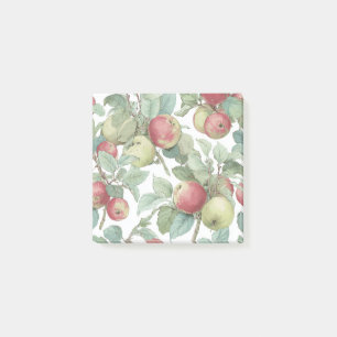 Red Green Apple Fruit Pattern Watercolor Rustic  Post-it Notes