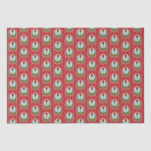 Red Green Art Nouveau Christmas Tissue Paper