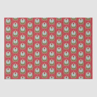 Red Green Art Nouveau Christmas Tissue Paper