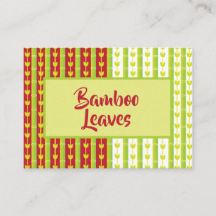 Red Green Bamboo Leaves Business Card