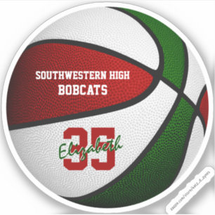 Red green basketball girls boys team colours
