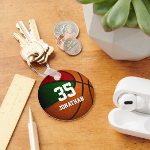 red green basketball team spirit gift ideas keychain