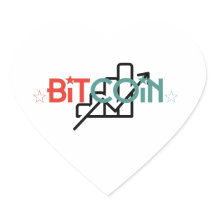 "Red Green Bitcoin Growth Chart Heart Design"