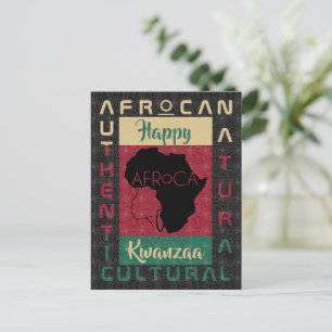 red green black AFRoCA Afro Africa Black Heritage Postcard