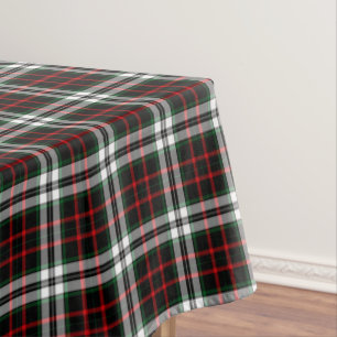 Red, Green, Black and White Tartan Plaid Tablecloth