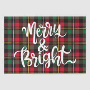 Red, Green, Black & Gold Christmas  Plaid Tissue Paper