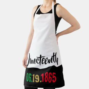 red green black gold June 19 1865 JUNETEENTH Apron