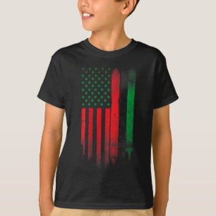Red Green Black History American African Flag T-Shirt