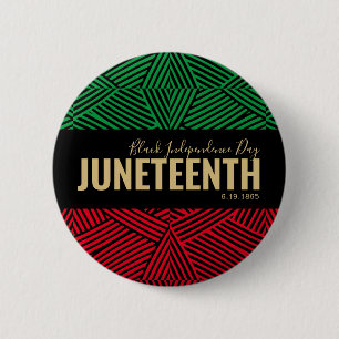 Red Green Black Independence Day 1865 JUNETEENTH 2 Inch Round Button