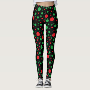Red Green Black Noël Leggings