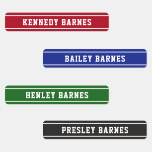 Red Green Blue Black Sporty Back To School Name