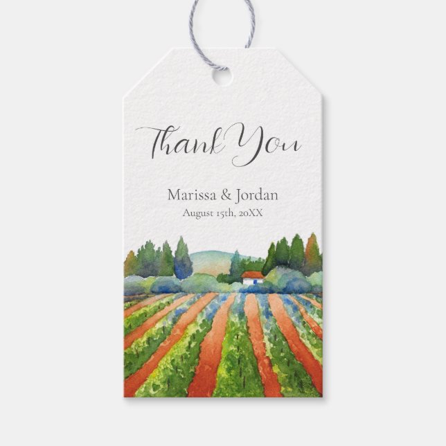 Red Green Blue Vineyard  Gift Tags (Front)