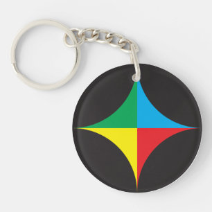 red green blue yellow star keychain