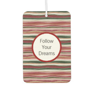 Red Green Blush White Gold Stripes Air Freshener